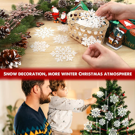84 Piece Christmas Tree Ornaments Set, Christmas Glitter Berries Stems Poinsettia Flower Artificial Snowflake Icicle Drop - Christmas Decoration DIY Xmas Wreath Holiday Home Party Decor (Rose Golden)