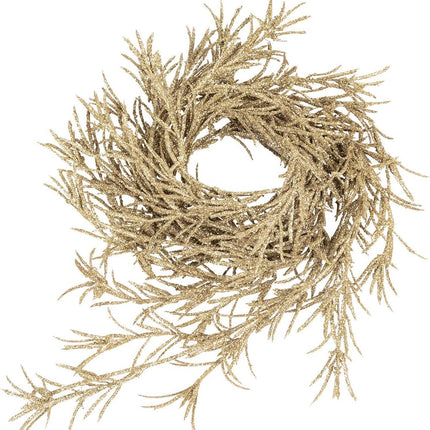 KI Store Champagne Glitter Christmas Garland 6-Foot Pack of 3 for Christmas Tree Decoration Wreath Front Door Table Centerpiece Car Decor