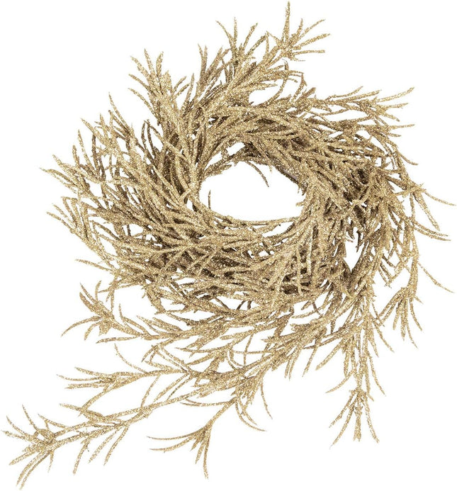 KI Store Champagne Glitter Christmas Garland 6-Foot Pack of 3 for Christmas Tree Decoration Wreath Front Door Table Centerpiece Car Decor