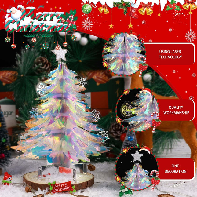 Hatisan Pop Up Christmas Tree, 7.87 inch Small Christmas Tree 3D Pop Up Card Trees with Christmas Card and Envelope for Christmas Decorations s