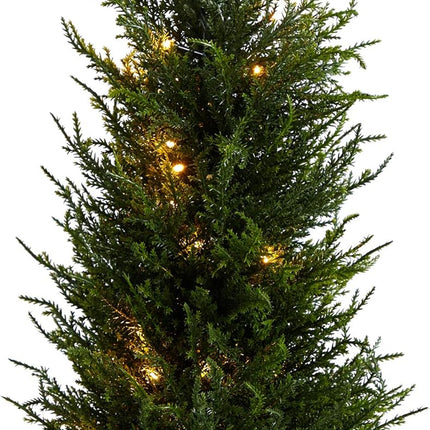 Nearly Natural 18in. Cedar Artificial Tree with LED Lights UV Resistant (Indoor/Outdoor)