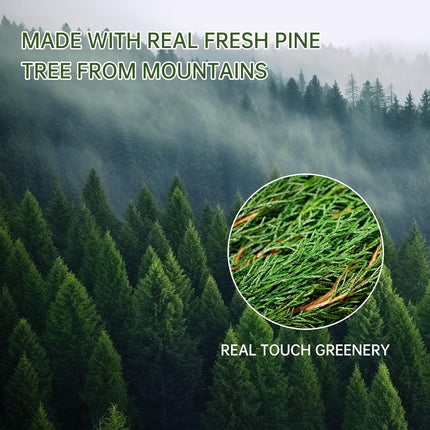 Preserved Real Pine Leaves Branches, 17'' Natural Pine Needles Green Plants, 3.5OZ Greenery Pine Twigs Stems, Evergreen Pine Picks for Christmas Garland Wreath Home Wedding Decor Floral Arrangements