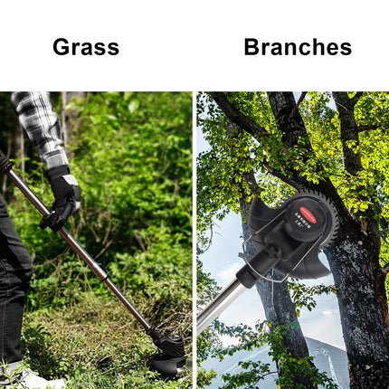 ESWEEY 21V Electric Brush Cutter, Cordless String Trimmer, Brush Mower Cordless with Charger Blade and Battery, No String Weed Wacker, Adjustable Length String Trimmer