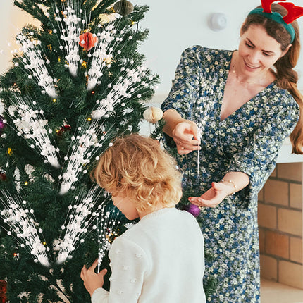 Christmas Tree Picks and Sprays,White Christmas Tree Ornaments Decoration,Glitter Berry Picks for Tree Topper Wreath Garland,Christmas Tree Filler Sticks Twigs Picks Branches Stems-24 Pack