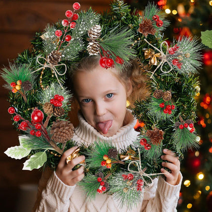 50Pack Christmas Picks Artificial Assorted Red Berry Stems Christmas Tree Picks and Faux Sprays Pine Picks with Evergreen Holly Sprigs for Winter Crafts Wreath Supplies Christmas Tree Decoration
