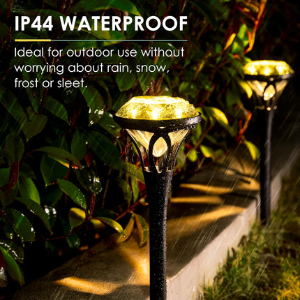 Solpex 6 Pack Diamond Solar Pathway Lights, Bright 5 Led Solar Lights Outdoor Waterproof, Up To 12 Hours Of Lighting Auto On/Off