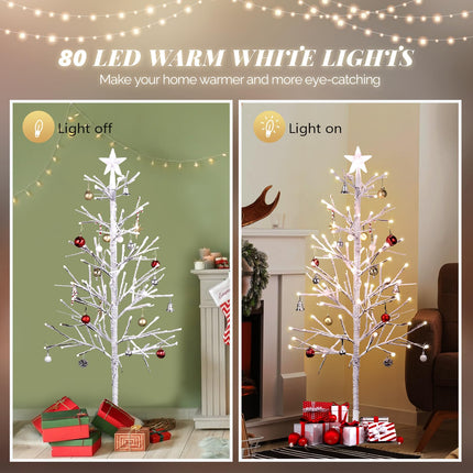 VINGLI 4ft Pre-lit Artificial Lighted Christmas Tree with 80 Warm White Lights,Star Topper, Xmas Tree Holiday Party Decorations with Sturdy Metal Stand