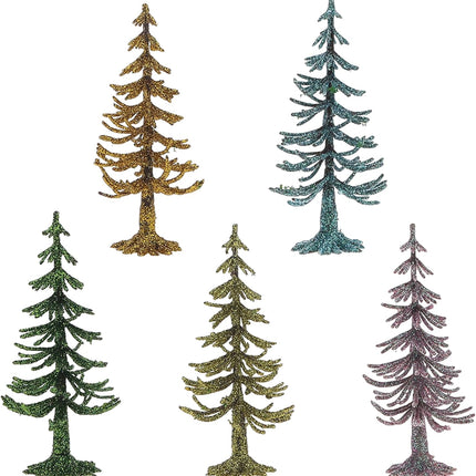 5 Kinds Mini Christmas Trees Pine Trees Artificial Tree Powder DIY Building Sandbox Landscape Decoration Home Winter Table Party Craft