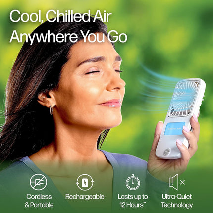 Arctic Air Portable Fan, Pocket Chill Handheld Mini Fan, Rechargeable Personal Air Cooler With HydroChill Technology, 3 Speeds Bu