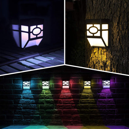 Solpex 16 Pack Solar Deck Lights Outdoor, Solar Fence Lights，2 Modes Christmas Garden Decoration Lights,Rbg/Warm White Led