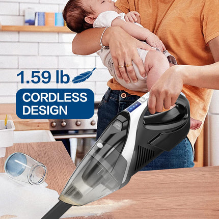 Hihhy Handheld Vacuum Cordless, Portable Car Vacuum Cleaner 9000Pa Strong Suction With Led Light, Usb Fast Charging, Small Hand Held Vacuum Cleaner For Home And Car Cleaning