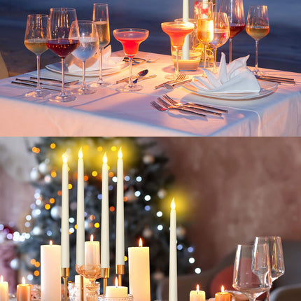 Treela 72 Pcs Flameless LED Taper Candles Battery Operated Candles Bulk 11 Inch Flickering Fake Candles with Warm Light for Christmas Church Valentine's Day Wedding Party, Battery Not Included