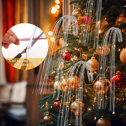 30 Pcs Long Glitter Firework Spray Picks 35.5 Inch Soft Christmas Curly Willow Sparkle Pine Sticks Dazzling Xmas Tree Ornaments for Mantel Fireplace Door Tree Winter Wreath Home Vase Decor(Silver)