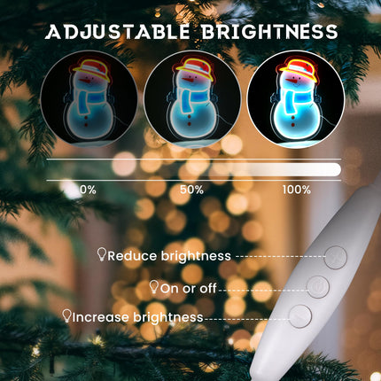 Snowman Neon Sign Christmas LED Sign Light with Acrylic Board,Art Wall Decorative Night Light for Indoor Party Kids Bedroom Wedding Bar Pub Club Christmas Decor