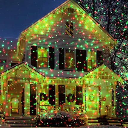 Christmas Laser Lights Projector Holiday Seasonal Lighting Show, as Seen on TV Xmas Static Red and Green Star Spread Out, for Celebration Performance Decorative Lights, Outdoor and Indoor
