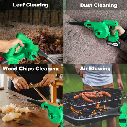 Tegatok Mini Leaf Blower, 2 in 1 Leaf Blower Cordless with Battery and Charger, Handheld Electric Leaf Blower with Variable Speed, Small Leaf Blower & Vacuum for Lawn Care, Leaf Blowing, Dust Cleaning