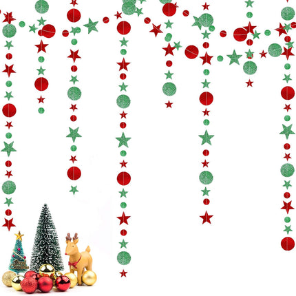 Red and Green Glitter Grinches Christmas Hanging Garland Grinches Christmas Banner Grinches Christmas Garland for Grinches Whoville Christmas Decorations, Xmas Holiday Mantle Fireplace Home Decor