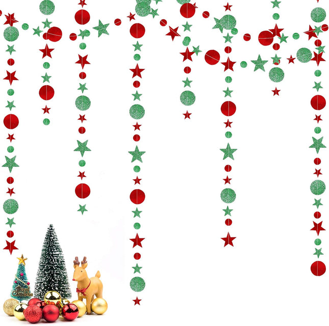 Red and Green Glitter Grinches Christmas Hanging Garland Grinches Christmas Banner Grinches Christmas Garland for Grinches Whoville Christmas Decorations, Xmas Holiday Mantle Fireplace Home Decor