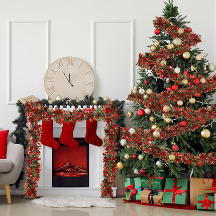 59 Feet Christmas Tinsel Garland Metallic Christmas Tree Garland Glitter Tinsel Twist Hanging for Christmas Tree Decorations, Indoor and Outdoor Christmas Garland Decorations(Red Green)