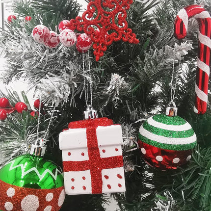 Christmas Ball Ornaments Set, Elf Boots Theme 70ct Classic Collection Splendor Red Green White Christmas Ball Ornaments, Shatterproof Xmas Balls for Christmas Tree Decoration
