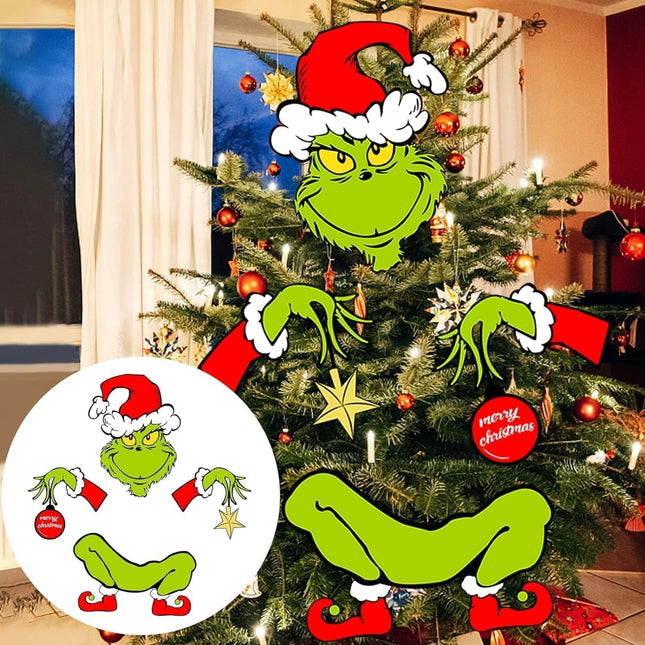 Christmas Decorations for Tree - Funny Christmas Tree Ornament Thief Stole Tree Topper Head Arms and Legs for Holiday Xmas Home Party Decorations