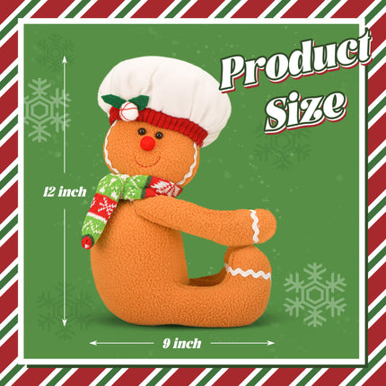 Gingerbread Man Christmas Tree Topper Decorations Gingerbread Christmas Decorations for Home Christmas Tree, Wine Bottle & Curtain Ornaments Funny Home Decorations