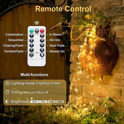 JMEXSUSS 2 Pack Fairy Lights Battery Operated with Remote, Total 400 LED 132ft Battery Powered Christmas String Lights, Twinkle Fairy Lights for Christmas Tree Bedroom Indoor Outdoor Decor, Warm White