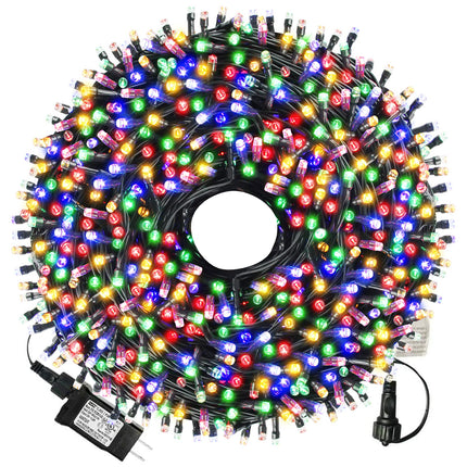 XTF2015 105ft 300 LED Christmas String Lights, End-to-End Plug 8 Modes Christmas Lights - UL - Outdoor Indoor Fairy Lights Christmas Tree, Patio, Garden, Party, Wedding, Holiday (Multicolor)