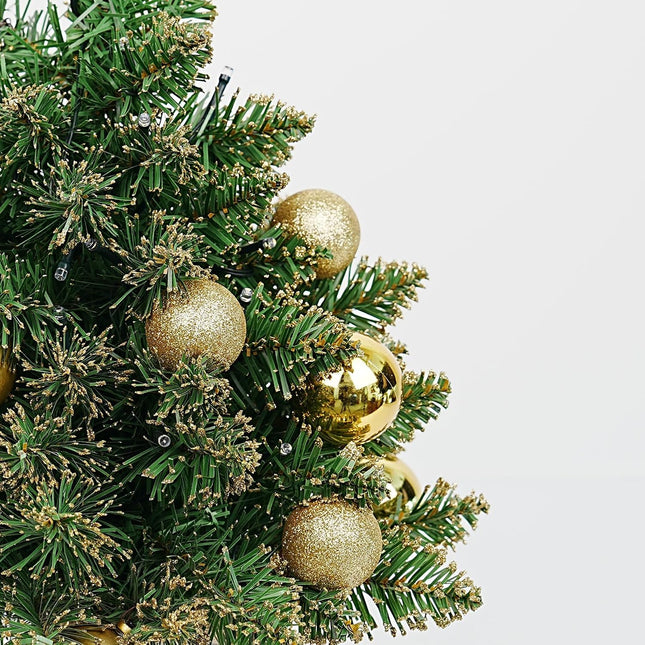 Table Top Small Christmas Tree 18 inch withOrnament Balls Holiday Artificial Decoration with 59 Tips Party Decoration Decors for Home Table Centerpiece Dining Room Office Desk Decoration