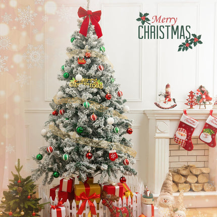 30 Pcs Christmas Ball Ornaments Set, 2.36'' Red Green and White Luxury Hand-Painted Xmas Tree Decoration, Shatterproof Decorative Hanging Ornament Bulk for Party Holiday Wreath Garland Home Décor