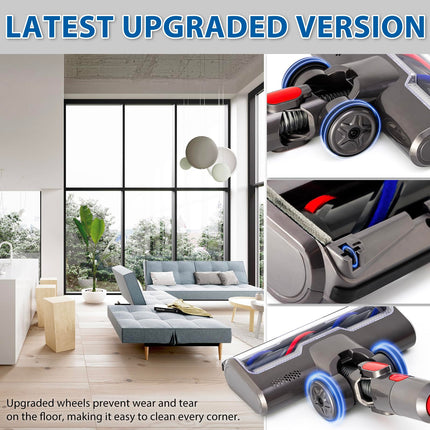 Direct Drive Cleaner Brush Head: Compatible With Dyson V7 V8 V10 V11 V15 Vacuum Floor Attachment With Turbo Bristle Roller And Led Lights For Hardwood And Carpet