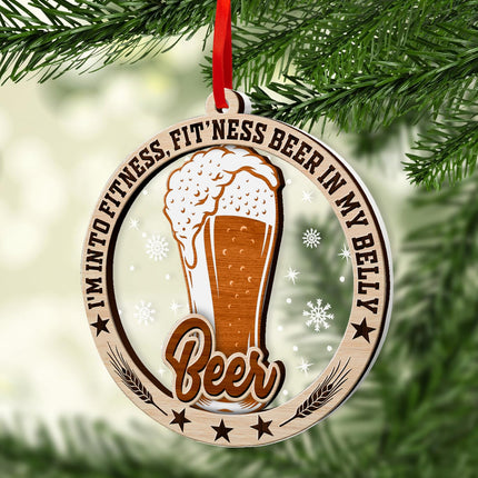 Beer Ornaments for Christmas Tree, Beer 2 Layer Wood & Acrylic Xmas Tree Ornament, Christmas Decoration for Beer Lovers, Beer s for Men, Women