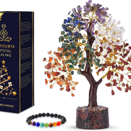 Seven Chakra Tree of Life, Crystal Tree for Positive Energy - Feng Shui Tree, Artificial Tree, Crystal Decoration, Money Tree, Handmade 7 Chakra Tree, Stone Tree, Healing Crystals, Spiritual s