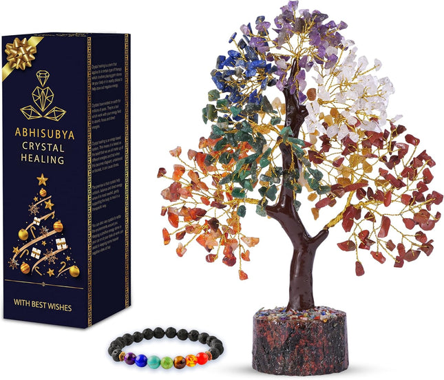 Seven Chakra Tree of Life, Crystal Tree for Positive Energy - Feng Shui Tree, Artificial Tree, Crystal Decoration, Money Tree, Handmade 7 Chakra Tree, Stone Tree, Healing Crystals, Spiritual s