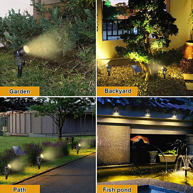 DLLT LED Solar Spot Lights Outdoor Landscape Spotlights 2-in-1 Solar Powered Wall Lights-Low Voltage Outdoor Landscaping Light for Garden Yard Lawn Pathway Landscape Downlight, Warm White,Auto on/off