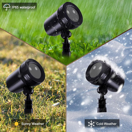Laser Christmas Lights Outdoor Decorations, Garden Laser Lights, Red and Green Stars Landscape Lights with RF Remote, IP65 Waterproof, Cold-Resistant, Christmas Projector Lights for Party Festivities