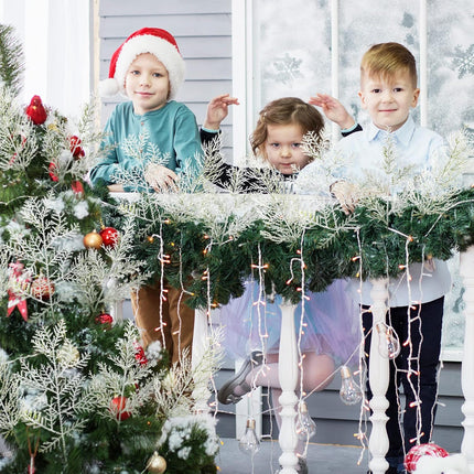 Panelee 45 Pcs Christmas Artificial Faux Cedar Branches, Artificial Pine Leaves,Christmas Greenery Fake Stems Christmas Tree Picks for Vase Garland Wreath Craft DIY Home Decoration(Frosted)