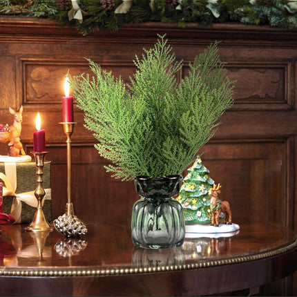 Hananona 40 Pcs Artificial Pine Sprigs Faux Greenery Stems Pine Picks Plastic Christmas Decor - DIY Holiday Accessories (40, Green)