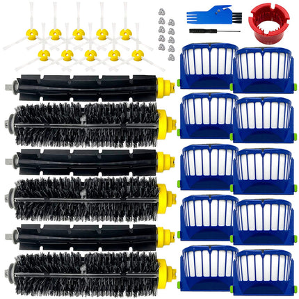 Parts For Irobot Roomba 694 676 675 692 677 671 610 690 680 660 650 620 645 655 635 614 595 585 564 589 536 Robot Vacuum,3 Bristle & 3 Beater Brush,10 Filter,10 Side Brush