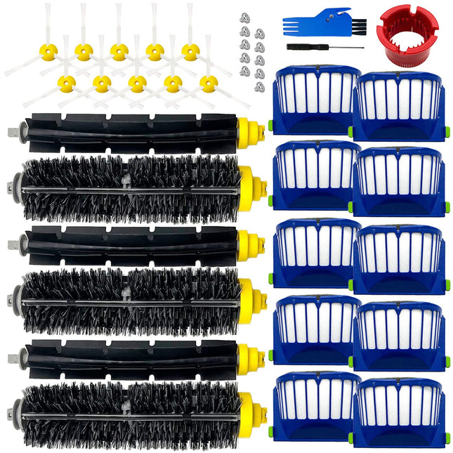 Parts For Irobot Roomba 694 676 675 692 677 671 610 690 680 660 650 620 645 655 635 614 595 585 564 589 536 Robot Vacuum,3 Bristle & 3 Beater Brush,10 Filter,10 Side Brush