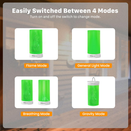 LED Flame Lights with Remote & Timer, 4-Mode Rechargeable Battery Operated Flameless Candles, Waterproof Pillar Flickering Lanterns for Room Patio Wedding Halloween Home Decor, Green