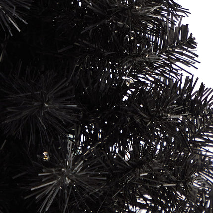 Nearly Natural 2ft. Black Artificial Christmas Tree with 35 LED Lights and 72 Bendable Branches