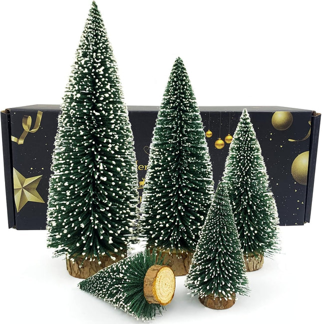 Desktop Miniature Pine Tree Mini Christmas Trees Tabletop Christmas Tree Small Pine Tree Bottle Brush Trees for Christmas Decor Christmas Party Home Table Craft Decorations