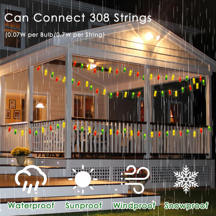 SUNSGNE 8.5ft LED Shotgun Shells String Lights, Indoor Decorative Christmas String Lights with 10 Red Green Yellow Lights, Plug-in Hanging String Lights for Christmas Hunting-Themed Party Decor