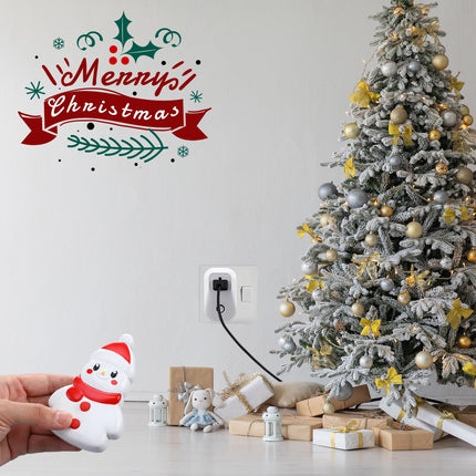 Snowman Remote Control Outlet, Christmas Snowman Wireless Electrical Outlet Plug Switch, 100Ft Long Range Wireless Light Switch for Electrical Devices, Christmas Lights, Battery Included
