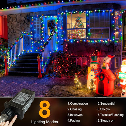 393Ft 1000LED Christmas Lights Outdoor Decorations 8 Modes & Memory Timer Christmas Lights with Plug in Waterproof Fairy String Lights for Xmas Wedding Party Holiday Decor