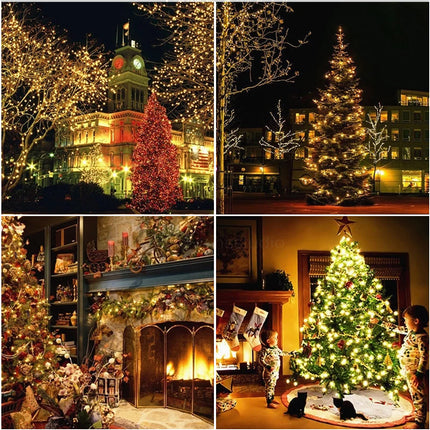 150 LED Warm White Christmas String Lights, 50 FT Brown Wire, UL Connectable, Xmas Lights Outdoor or Indoor (Warm White)