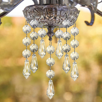 Nuogo 100 Pcs Christmas Hanging Crystals for Centerpieces Hanging Crystal Beads Chandelier Clear Crystal Garland Ornament Pendants Crystal Beads for Christmas Tree Wedding Party Home DIY Decoration