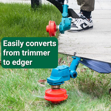 Brushless Cordless String Trimmer, T TOVIA 21V Battery Powered Weed Wacker, 10 Inch Electric Lawn Edger with Adjustable Head, Handle and Telescoping Shaft, Grass Trimmer for Garden Yard, Tool Only