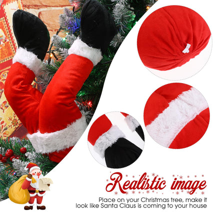 FOMIYES Hanging Santa Legs, Christmas Fake Leg Ornament, Christmas Elf Legs for Home Christmas Tree Fireplace Wreaths Decor (Red)